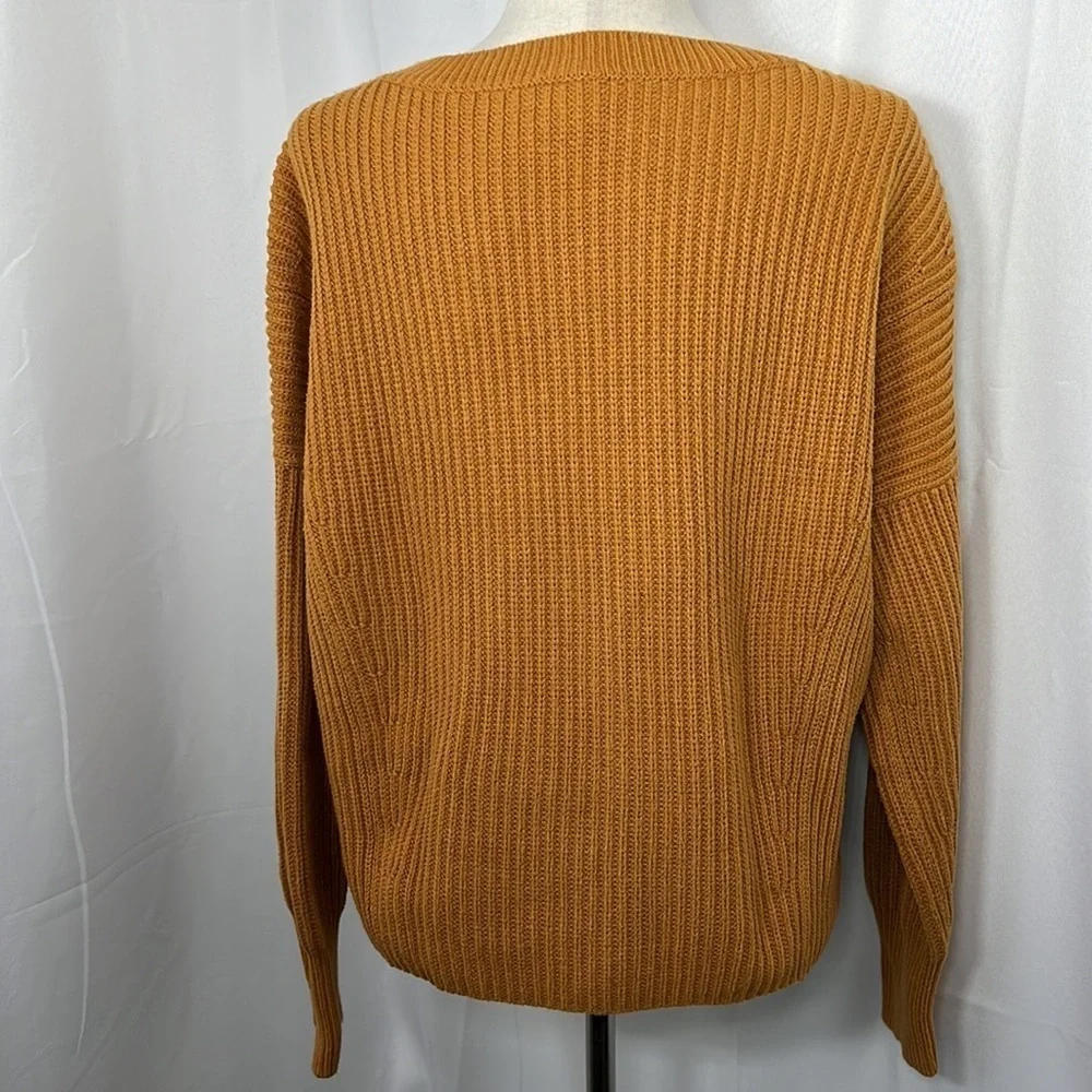 CABI Step Up Chunky Knit Sweater Mustard Gold Sz XS #3537 EUC